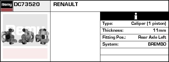 DELCO REMY Тормозной суппорт DC73526